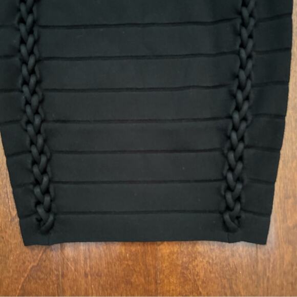 Express Black Women's Bandage Skirt With Braided Details, Bodycon, Size XS, NWT - Picture 3 of 12